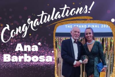Ana Barbosa, stood with Cllr Roger Croad, Cabinet Member responsible for Communities, at the award ceremony