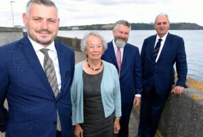 Councillor Richard Bingley, Councillor Judy Pearce, Plymouth and South Devon Freeport interim CEO Richard May and Councillor John Hart