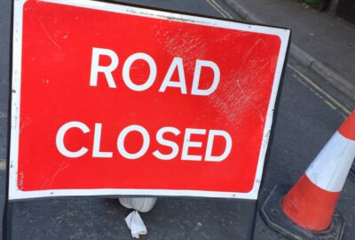Road closure sign