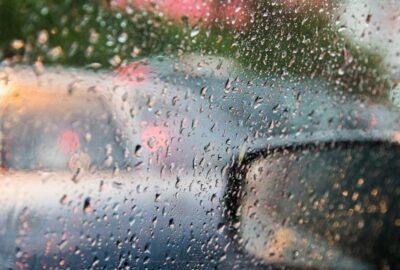 A car in the rain