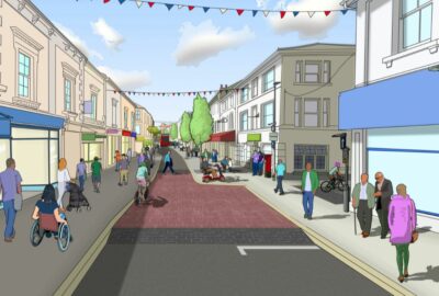 Artist impression of Queen Street, Newton Abbot