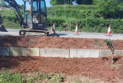 Repairs on the A3052 at Newton Poppleford