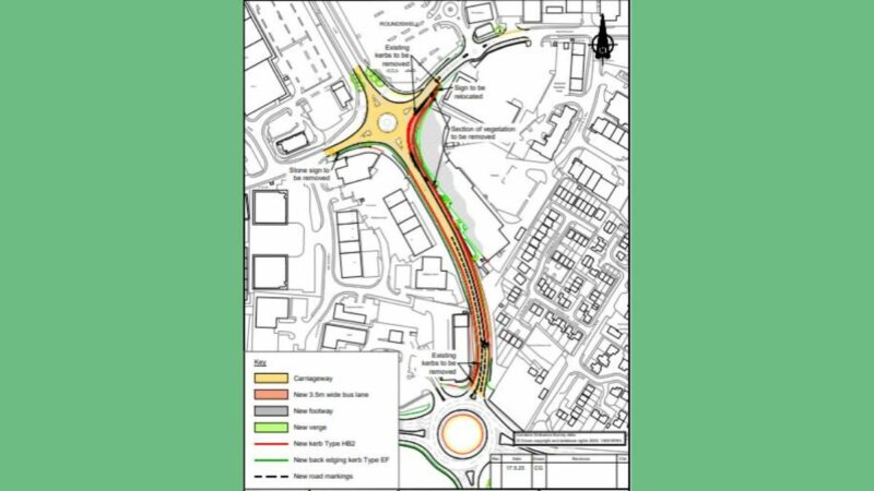 Plan of proposed bus lane