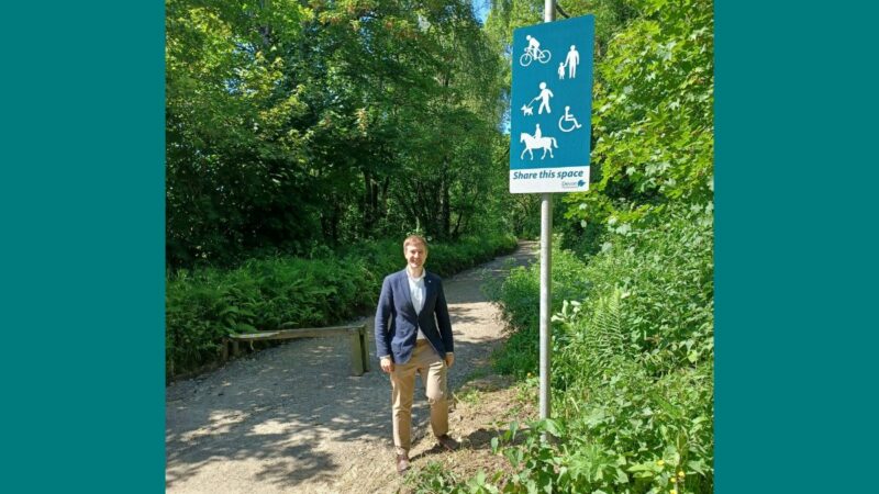 Councillor Saywell at Rolle Road