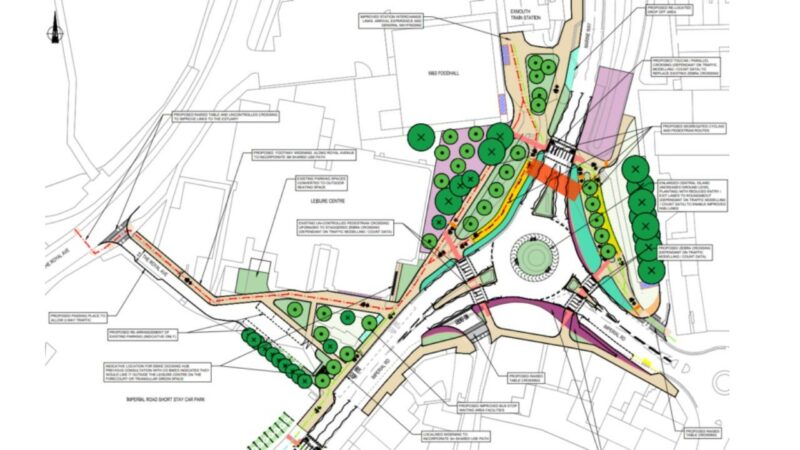 A illustrative diagram of the improvements proposed at Exmouth train station