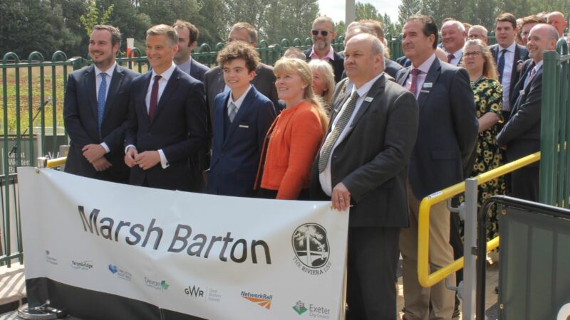 Transport Secretary Mark Harper officially opens Marsh Barton Railway Station