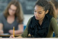 young people sitting their exams