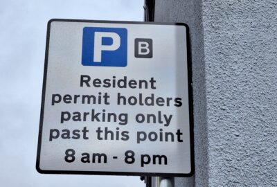 Residents' parking sign