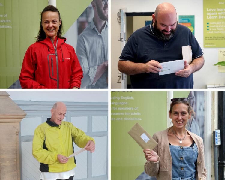 Adult learners collecting their GCSE results