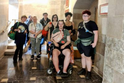 a group of care leavers meet in the antechamber at County Hall in Exeter