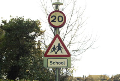 School 20mph sign