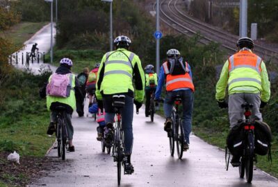 Cyclists in hi-vis