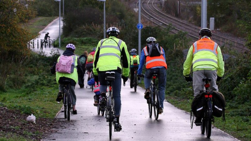 Cyclists in hi-vis