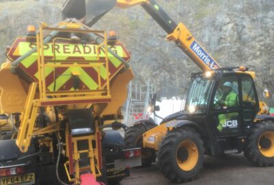 Gritter being loaded with salt