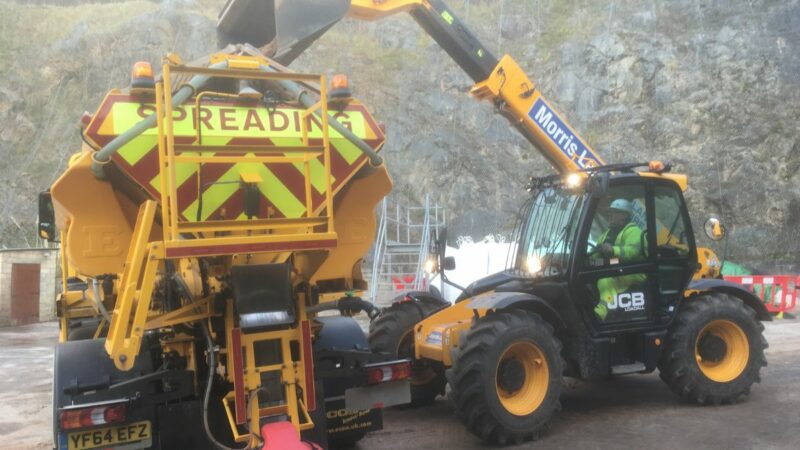 Gritter being loaded with salt