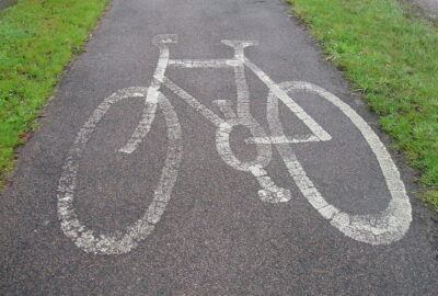 Cycle Route logo on Tarmac