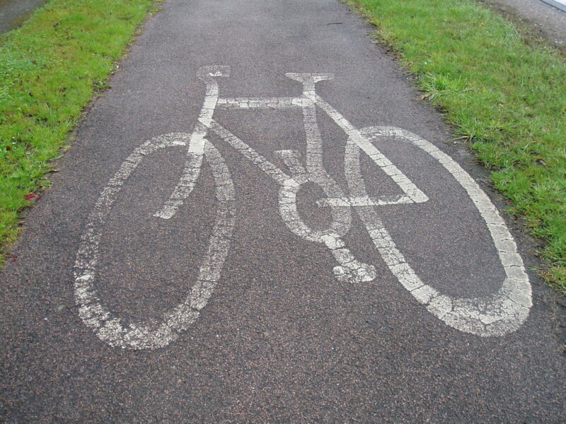 Cycle Route logo on Tarmac