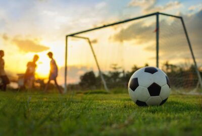 Children playing football
