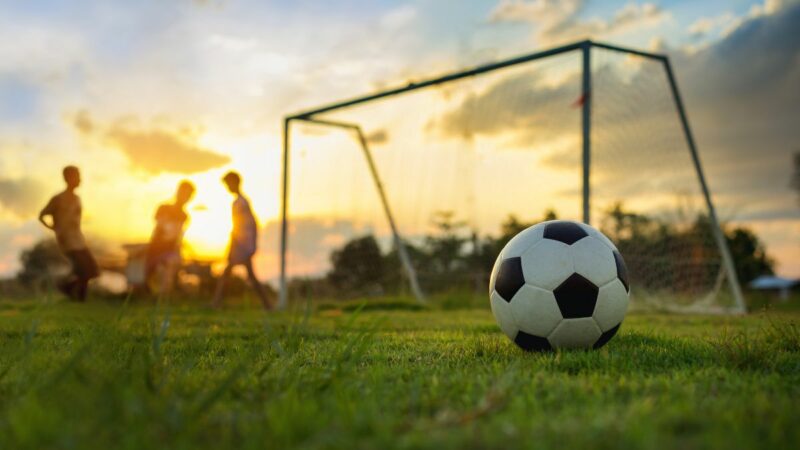 Children playing football