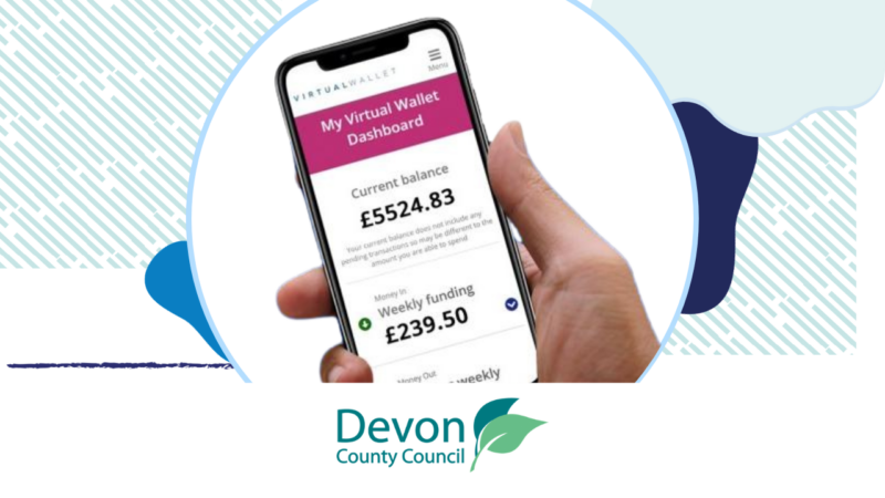 Photo of a mobile phone that is using a virtual wallet app to see the balance in the direct payment account