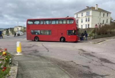 Bus at bus stop in Seaton