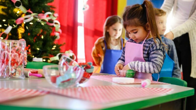 Children doing Christmas activities