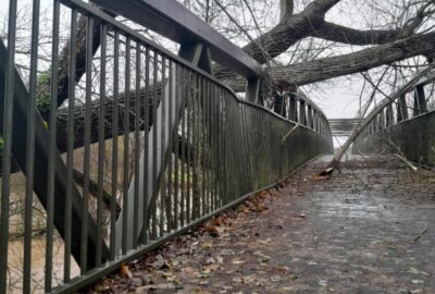 Damage to Coleridge footbridge