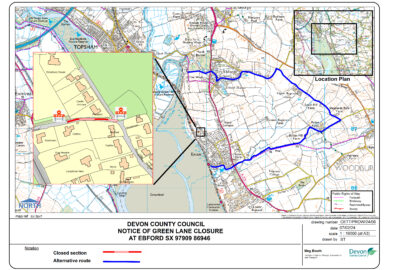 Map of Exe Estuary Trail and diversion