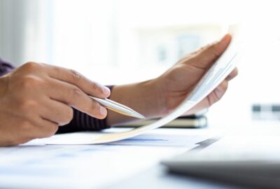 A person reading an document