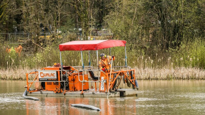 Desilting work at Stover Country Park