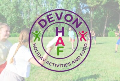 HAF logo over young people playing frisbee
