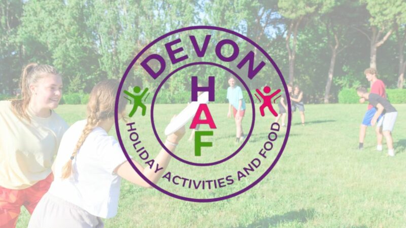 HAF logo over young people playing frisbee