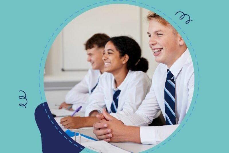 Children in a group in class