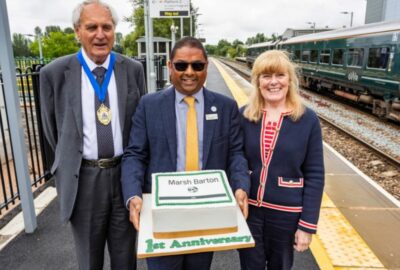 The Chairman and Deputy Leader of Devon County Council, with GWR's Performance Manager