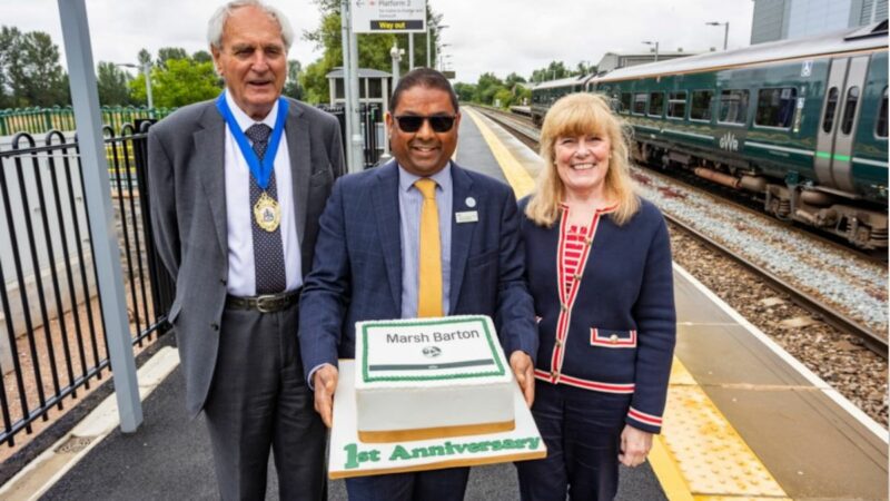 The Chairman and Deputy Leader of Devon County Council, with GWR's Performance Manager