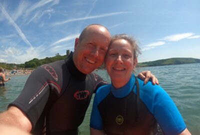 Ben Chambers and his wife Sarah on a workcation in Devon