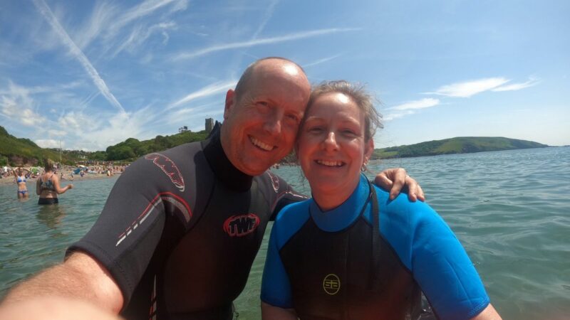 Ben Chambers and his wife Sarah on a workcation in Devon