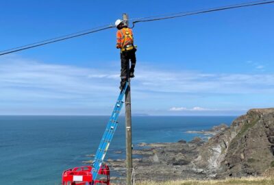 Airband engineer at Hartland Quay