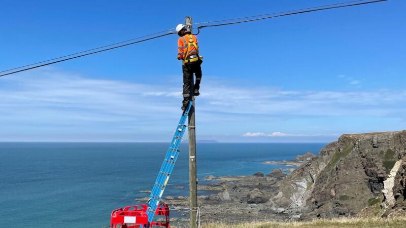 Airband engineer at Hartland Quay