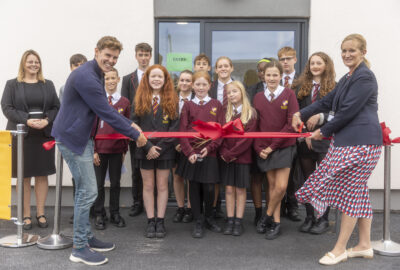 Joseph Elliot, Year 11 students and Cllr Pru Maskell