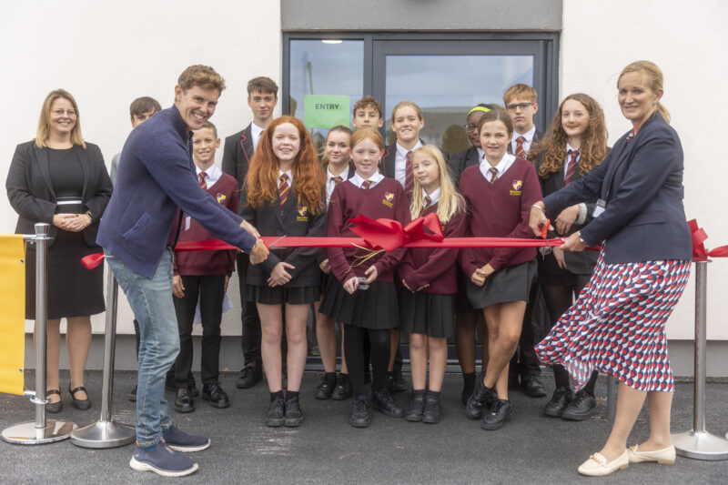 Joseph Elliot, Year 11 students and Cllr Pru Maskell