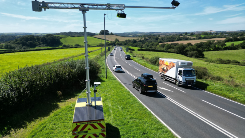 Picture of AI camera on the A361 over the summer