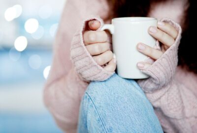 Woman holding a mug
