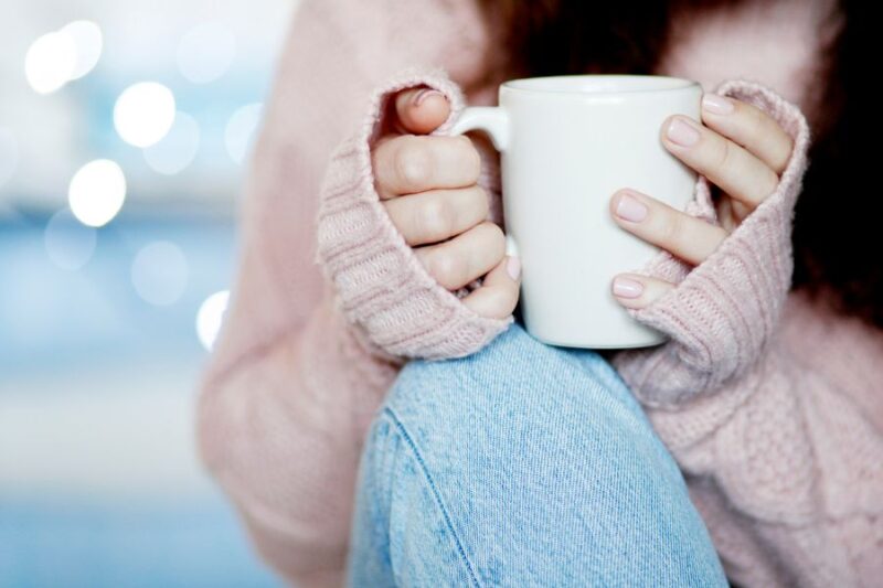 Woman holding a mug