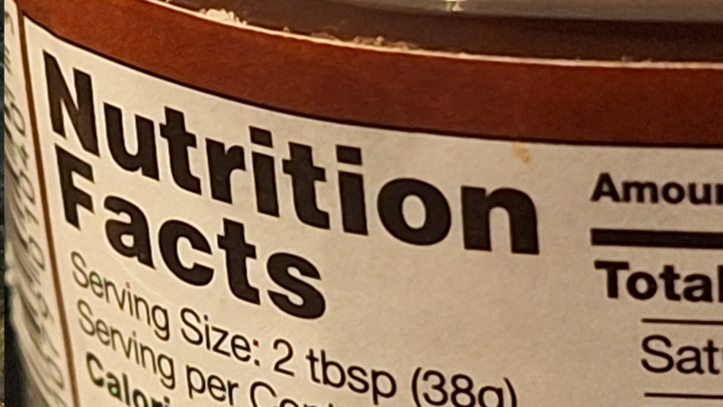 US-style nutrition facts label