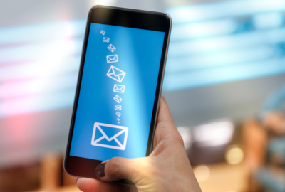 Email symbol on a phone