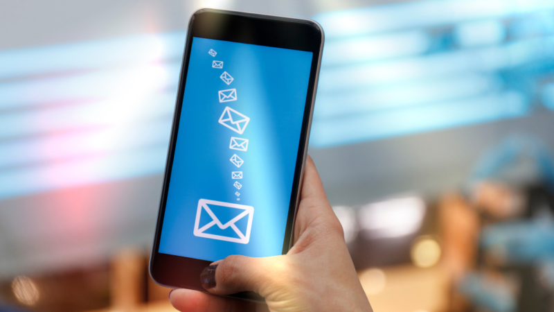 Email symbol on a phone