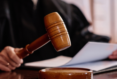Judge's papers and gavel
