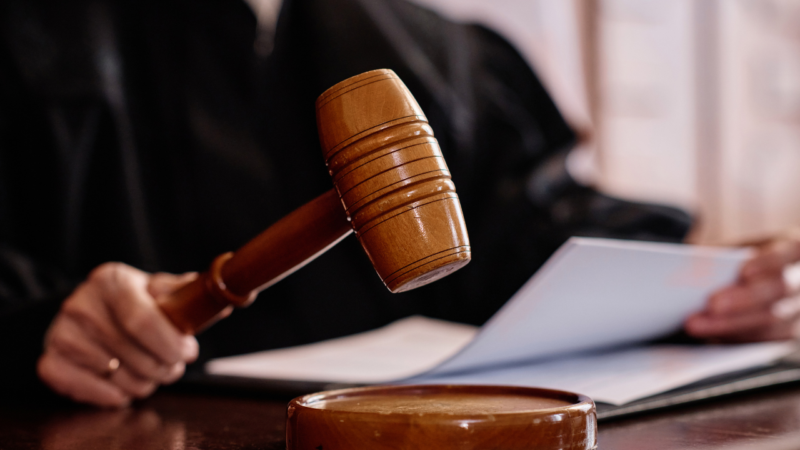 Judge's papers and gavel