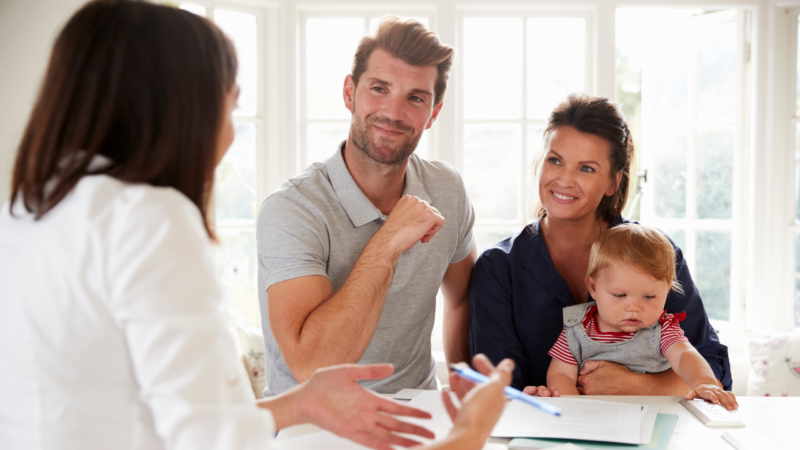 Keyworker talking to family